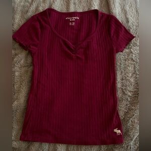 Abercrombie Kids Ribbed Maroon Tee